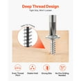 thumbnail image 5 of KFFKFF #8 Self-Drilling Wood Screws, 3/4 Inch Length, 350 PCS Truss Head Screws, Phillips Drive Metal Self-Tapping Screws, Stainless Steel with Full Thread, Includes Screwdriver Bit, Silver, 5 of 9