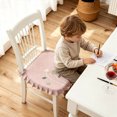 thumbnail image 4 of Embroidered Lace Edge Dining Chair Seat Cushion Pink Breathable Polyester Anti- Tie-on Kitchen Chair Pad, 4 of 5