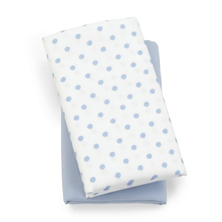 UPC: 0049796610796 | Chicco Lullaby Playard Sheets – Blue Dot (Blue/White)