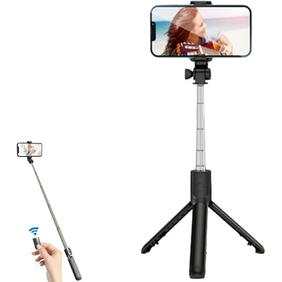 6 in 1 Wireless Bluetooth Selfie Stick, Admissioni Selfie Stick with Light, Portable Phone Tripod for iPhone, with Detachable Wireless Remote