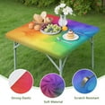 thumbnail image 4 of Rainbow Tie Dye Ink Pattern Square Fitted Tablecloth with Elastic Edge,Square Table Cover,Washable Elastic Table Cover for Home Kitchen Party Decor 34"x34", 4 of 6