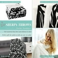 thumbnail image 5 of Elegant Comfort Throw Blanket, Reversible Sherpa Flannel, Soft, Fuzzy, Cozy and Plush- All season Lightweight Decorative Throw, 50 x 60 inches, Animal Print Design Sherpa Throw, Zebra, 5 of 6