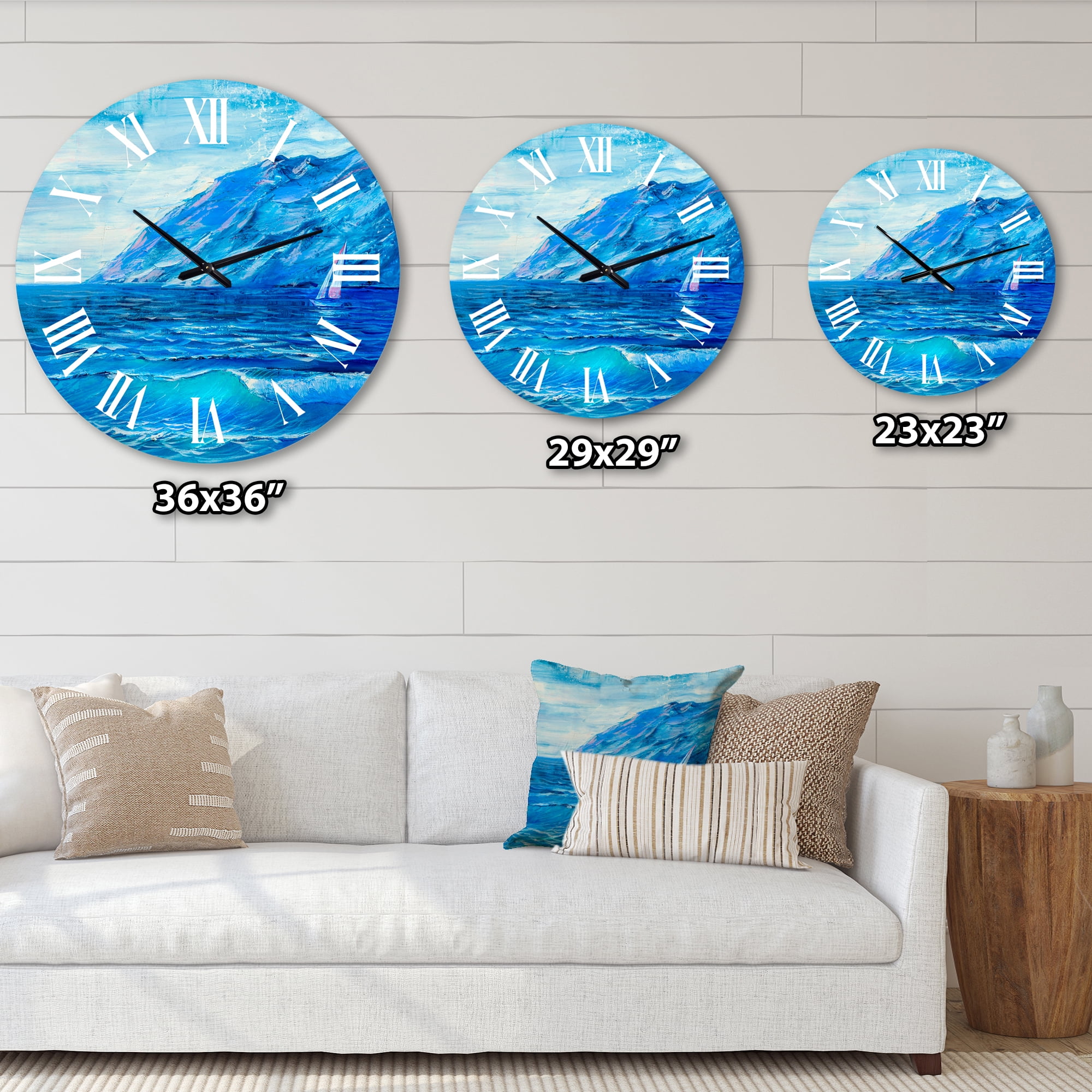 Designart 1 in Quartz Coastal Wall Clock