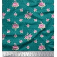 thumbnail image 1 of Soimoi Poly Georgette Fabric Triangle,Leaves & Rose Floral Printed Craft Fabric by the Yard 42 Inch Wide, 1 of 3