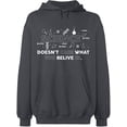 thumbnail image 2 of OXI Hoodie Sweatshirt - Science Doesn’t Care, Basic Casual Hoodie for Men's and Women Fleece Hoodie Long Sleeve - Charcoal Medium, 2 of 3