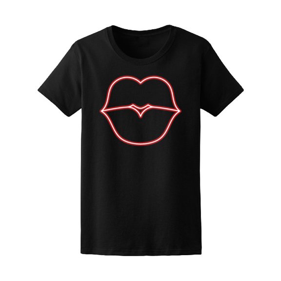 Retro Neon Kiss Lips Tee Women's -Image by Shutterstock