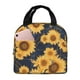 thumbnail image 1 of Easygdp Navy Blue Plaid Sunflower Bolsa Térmica Premium - Tela Oxford Impermeable, Gran Capacidad, Bolsillo Frontal, Unisex para Trabajo, Escuela, Actividades al Aire Libre y Picnics, 1 of 8