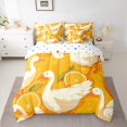thumbnail image 2 of jejeloiu Cute Gooses Twin Bedding Sets 7-Piece,Fruit Orange Bedding Comforter Set,Rustic Farmhouse Cabin Sheet Sets For Girls Kids Boys,Microfiber Bedroom Decor Reversible, 2 of 8