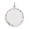 thumbnail image 3 of 925 Sterling Silver Rhodium-plated Engraveable Round Polished Front/Back Disc Charm Pendant, 3 of 5