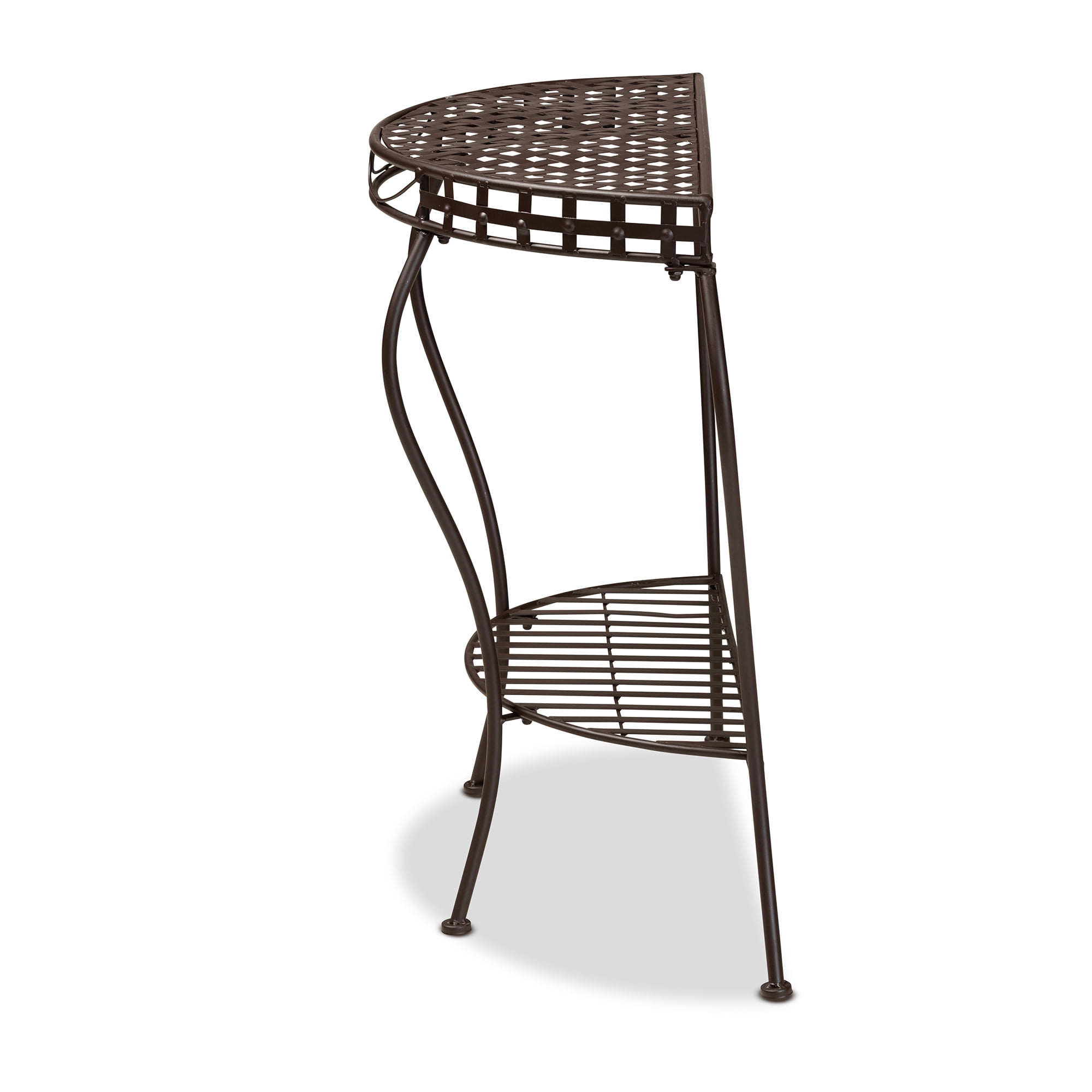 Baxton Studio Laraine Modern Metal Outdoor Console Table, Black