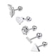 thumbnail image 4 of Juego de 5 piezas de pendientes de acero inoxidable con circonitas geométricas, joyas de perforación, pendientes de plata con dientes retorcidos, 4 of 6