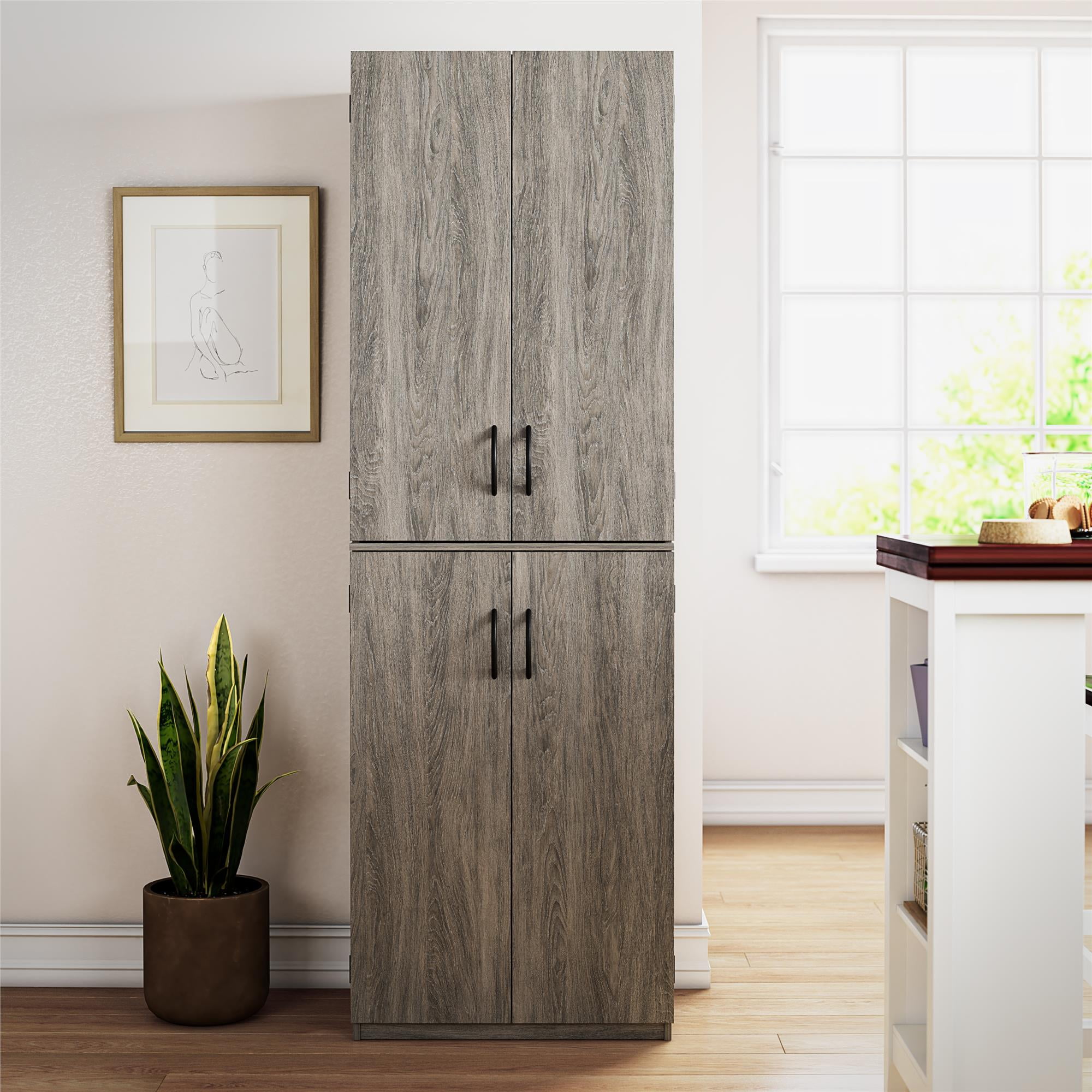 (3 pack) Mainstays 72" 4-Door Storage Cabinet, Gray