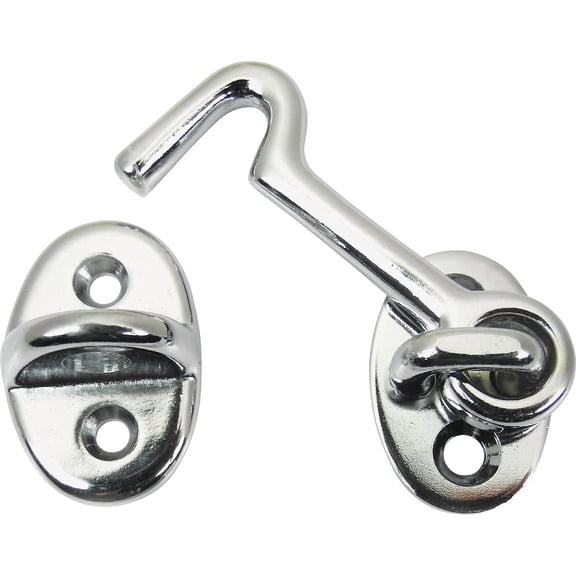 SEACHOICE 36121 Chrome-Plated Cast Brass 2-Inch Marine Cabin Door Hook with #6 Fastener