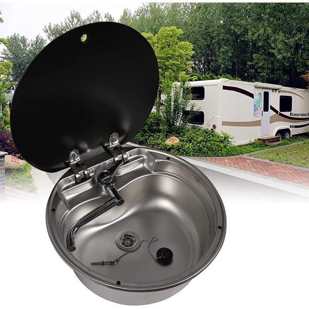 DENEST RV Caravan Basin Sink Stainless Steel Single Bowl Camper Kitchen