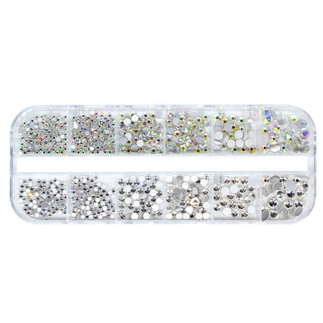 Jumpingount Micro cuentas para uñas, diamantes de imitación de cristal, piedra de grava, suministros delicados para bricolaje Type3 NO3