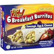 Fast Fixin': Breakfast Sausage, Egg & Cheese Fully Cooked Burritos, 6 ct
