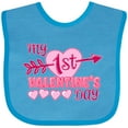 thumbnail image 3 of Inktastic My First Valentine's Day with Pink Heart and Arrow Boys or Girls Baby Bib, 3 of 4