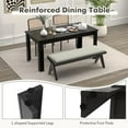 thumbnail image 6 of 63-Inch Dining Table for 4-6 People, Rectangular Wooden Kitchen Table, L-Shaped Legs, 330 LBS Weight Capacity, Modern Farmhouse Dinette Table for Restaurant, Living Room, Family (Black), 6 of 18