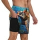 thumbnail image 2 of Fotbe Colorful Underwater Sea Turtle Traje de Baño para Hombre – Shorts de Natación de Secado Rápido con Forro y Bolsillos-3X-Large, 2 of 6