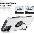 thumbnail image 5 of Case for iPhone 12 Pro Max, [Built-in Camera Cover] Military Shockproof Phone Case Cover with Embedded Metal Ring Stand Kickstand [Support Magnetic Car Holder] for iPhone 12 6.7'', Silver, 5 of 13