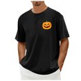 thumbnail image 2 of Dakiuu Halloween Pumpkin Face Graphic T Shirt for Men Women Unisex Casual Short Sleeve Tee Classic Loose Fit Autumn Everyday Wear, 2 of 4