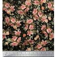 thumbnail image 1 of Soimoi Poly Georgette Tissu Feuilles & Fleurs Imprimé Floral par la Cour 42 Pouces de Large, 1 of 5