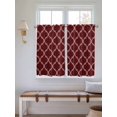 thumbnail image 2 of Deep Red Morocco Living Room Curtains 2 Panel, Retro Farmhouse Quatrefoil Plaid Cafe Window Treatment, Farmhouse Bedroom Bathroom Kitchen Curtains Drapes 104"x54", 2 of 6