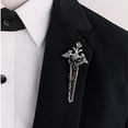 thumbnail image 2 of Negro gótico punk acrílico ángel broche de de imitación cadena borla broche broche de pecho Pin Hugo Ramo Broche, 2 of 6