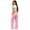 Pink, variant on Girls Cargo Sweatpants Preppy Wide Leg Baggy Track Pants Teen Straight Leg Joggers Open Bottom Trousers with Pockets