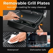 Costway Electric Panini Press Grill Sandwich Maker with LED Display & Removable Drip Tray