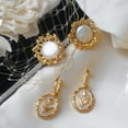 thumbnail image 3 of Qingyeji Tulip Drop Earrings for Women, 18K Gold Plated Pearl Earring for Gift, Birthday Gift, 3 of 5