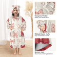 thumbnail image 4 of Wearable Blanket with Sleeves and Pocket Oversized Hooded Sweatshirt 3-14 YR Pink and Red Bows S, 4 of 7