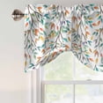 thumbnail image 5 of Tie Up Valances for Windows, Teal Orange Eucalyptus Adjustable Valance Curtains Window Treatment for Living Room, Weeping Botanical Leaves Rod Pocket Kitchen Curtains & Drapes 54x18 Inch, 5 of 9