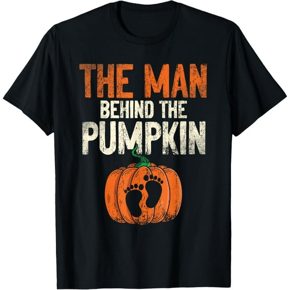 Halloween Pregnancy Announcement The Man Behind The Pumpkin T-ShirtMen's and women's short-sleeved pure cotton shirts