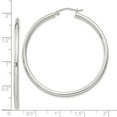 thumbnail image 2 of 925 Sterling Silver 2.5mm Round Hoop Earrings 47x45mm Wide 2.5mm Thick Hoop Earring for Women, 2 of 2