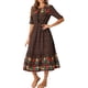 thumbnail image 4 of VESTIDO MIDI BOHEMIO CON CUELLO EN V Y MANGAS CORTAS INSPIRE CHIC S Negro, 4 of 6