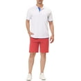 thumbnail image 2 of INSPIRE CHIC Men's Summer Solid Color Slim Fit Flat Front Walk Chino Shorts 30 Red, 2 of 7