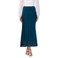 thumbnail image 3 of INSPIRE CHIC Valentine's Day Women's Satin Skirt Formal Lace Trim High Waist Cocktail Evening Bodycon Long Maxi Skirts S Blue, 3 of 6