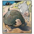 thumbnail image 2 of Louis Glackens 12x13 Gold Ornate Wood Frame and Double Matted Museum Art Print Titled - The Republican Hare and the Democratic Tortoise (1908), 2 of 4