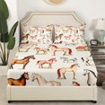 thumbnail image 3 of Horse Full Size Horse Bed Sheets Rustic Farmhouse Themed Sheets 3D Animal Horse Sheet Set Galloping Horse Fitted Sheet Farmstyle Flat Sheet, 3 of 6