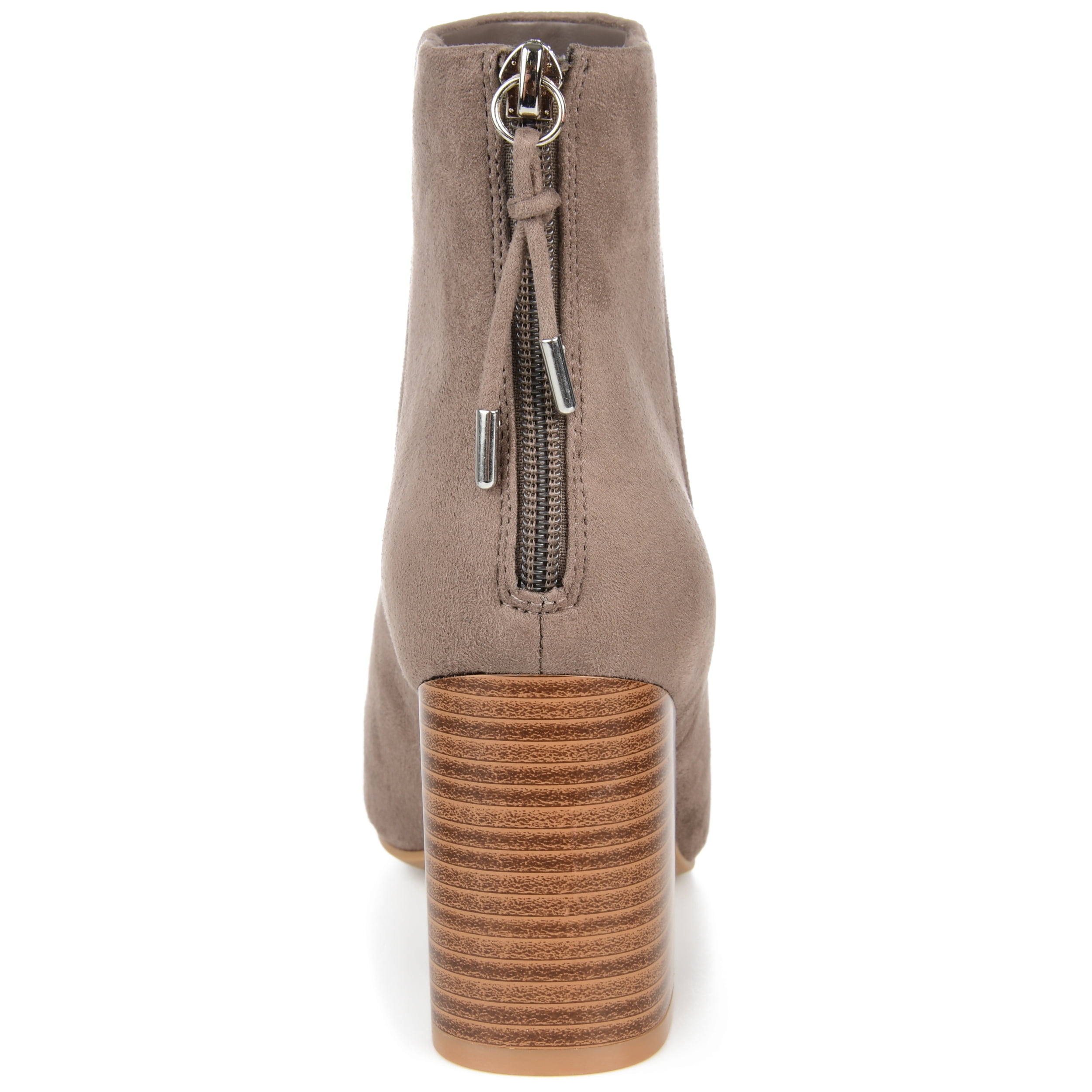 Journee Womens Audrina Back Heel Zip Stacked Heel Booties