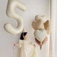 thumbnail image 4 of Juego de globos con números de Color Crema para niños y adultos, 1/3/7 piezas, 32/40 pulgadas, 1-9, Bola de helio de aluminio Digital, decoración de fiesta de cumpleaños y boda, 4 of 4