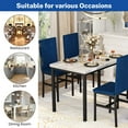 thumbnail image 3 of SYNGAR 5 Piece Dining Set, Modern Dining Table and Chairs Set for 4, Kitchen Dining Table Set with Faux Marble Tabletop & 4 Velvet Fabric Upholstered Chairs, for Small Space, Breakfast Nook, D8926, 3 of 10