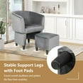 thumbnail image 5 of YYAo Accent Armchair, Single Sofa Chair, Upholstered Velvet Barrel Chair with Ottoman-Grey, 5 of 6