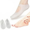 thumbnail image 4 of 2 pair Silicone Foot Chapped Moisturizing Gel Sock Skin Care Protector Pedicure Health Monitors Relieve Dry Non-Slip , White, 4 of 5