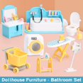 thumbnail image 3 of Juego de muebles para casa de muñecas para niños, juguetes en miniatura, accesorios para casa de muñecas, juguetes de simulación para niños, niñas y niños pequeños a partir de 3 años con baño, 3 of 5