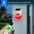 thumbnail image 2 of Alarma Sensor de movimiento ShuxiuWang Alarma de sonido exterior Sirena Alarma solar con detector de movimiento 129db Luz IP65 Impermeable para granja villa hogar patio granero 1 paquete, 2 of 5