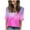 Hot Pink, variant on Hvot&aat Women's Fashion Tie Dye Gradient Printing Tees V-Neck Casual Short Sleeve Loose Tops Trending T Shirts