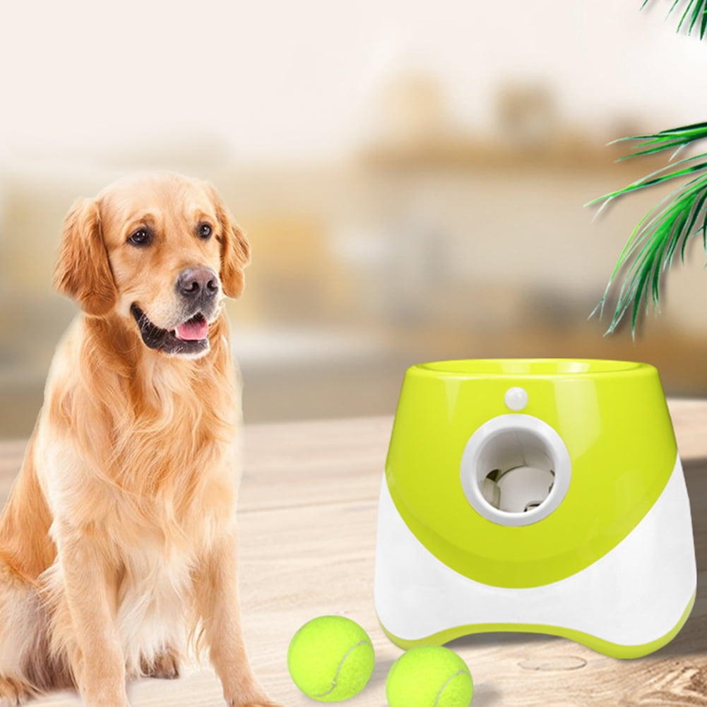 HBASD Automatic Dog Ball Launcher for Medium to Large Dogs, Interactive Dog Ball Thrower Mental Stimulation Dog Toys (Yellow)