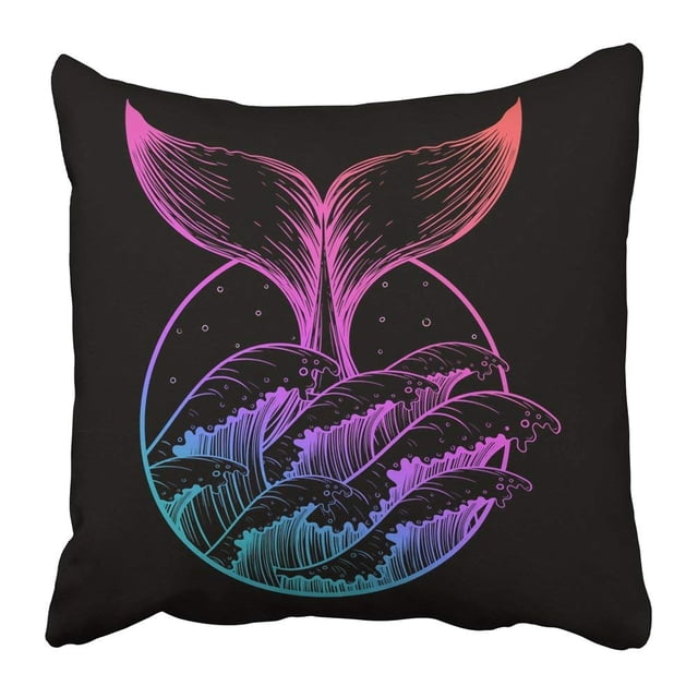 Funda de almohada ABPHQTO Cola de Ballena en las Olas del Mar Boho 50x50 cm